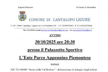 Incontri con Ente Parco Appennino Piemontese il 30/10/2025