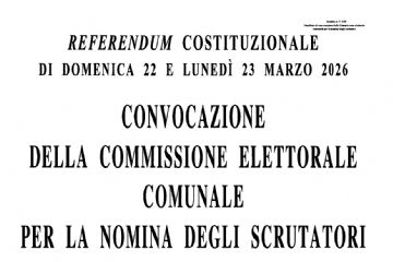 Nomina scrutatori Referendum 2026 - Convocazione commissione elettorale