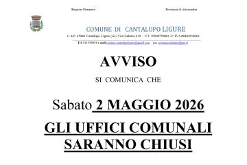 Chiusura 2 Maggio 2026